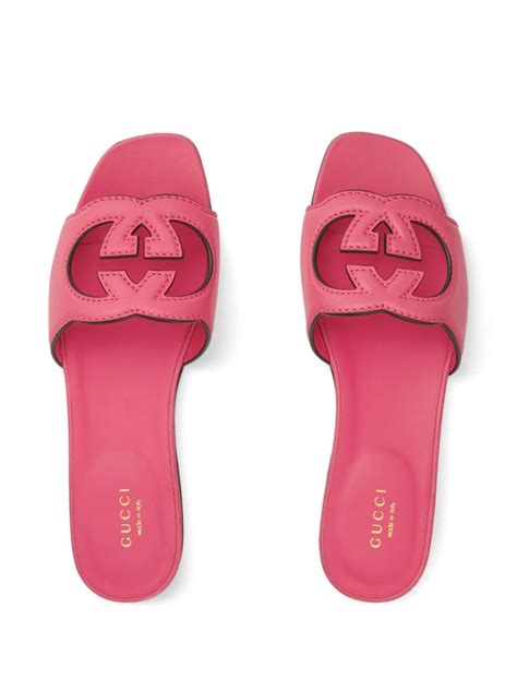 gucci slides yellow|women's slide with interlocking g.